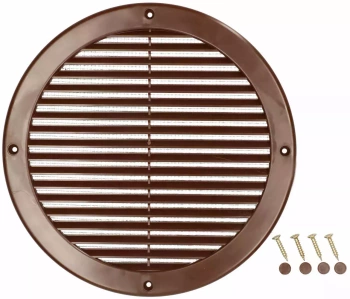 Ventilační mřížka kulatá fi 200 mm s mřížkou - Barva hnědá
