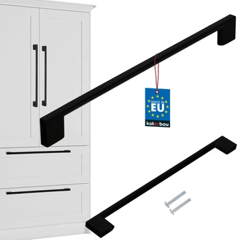 Úchytka kuchyňského nábytku klasická moderní dlouhá černá matná 256 mm