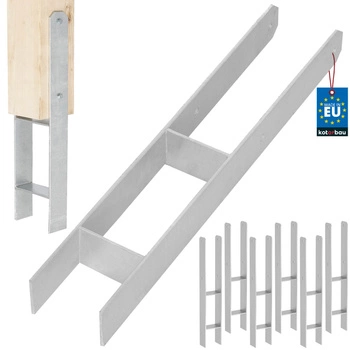 Základna sloupu h pro zabetonování pozinkovaná stříbrná 100 mm sada 6 ks.