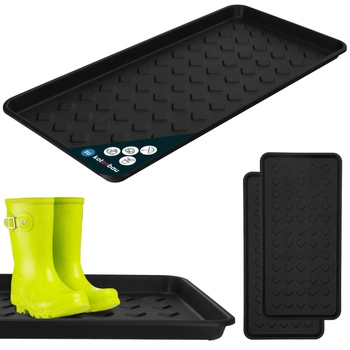 Plastový odkapávač na boty černý 35x72 cm sada 2 ks.