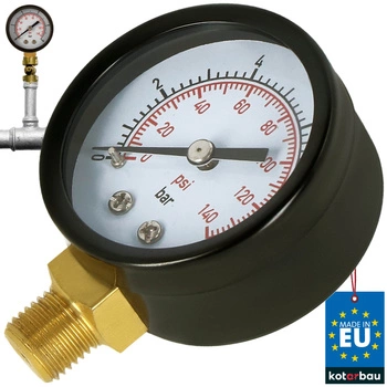 Tlakoměr manometr na vodu na plyn s glycerinem 10 bar 1/4“ závit