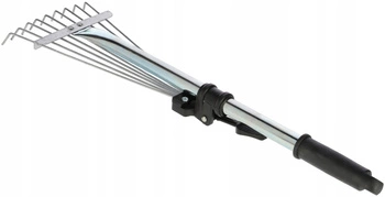 Hrábě na listí s 9 hroty 300 mm s násadou na trávu kotarbau stříbro