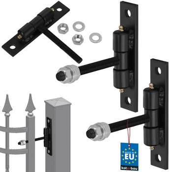Závěs brány s maznicemi šroubovaný černý fi 12 mm sada 2 ks.