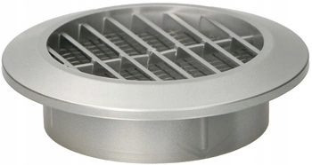Větrací mřížka kulatá fi 60 mm se síťkou - Barva saténově stříbrná