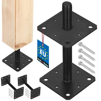 Podstavec sloupu šroubovací nastavitelný antracit 110x110x250 mm sada 2 ks.