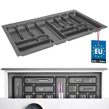 Organizér na příbory vložka do kuchyňské zásuvky šedá 49x83 cm