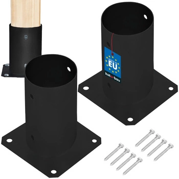 Základna sloupu přišroubovaná k betonu černá fi 80 sada 2 ks.