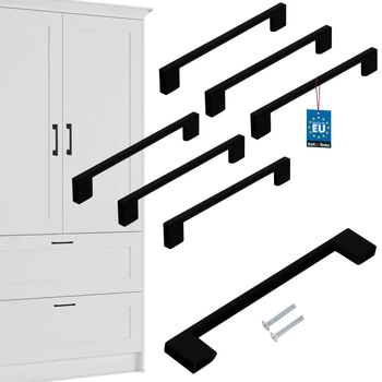 Nábytková úchytka klasická moderní černá matná 160 mm sada 6 ks.