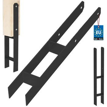 Základna sloupu h pro zabetonování pozinkovaná černá 70 mm