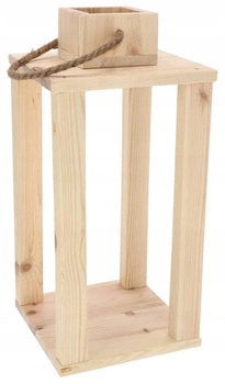 Lucerna z masivního dřeva svícen svíčka lucerna