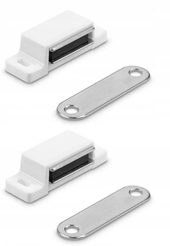Nábytkový zámek magnetický pro nábytek skříně 2 ks - Barva bílá
