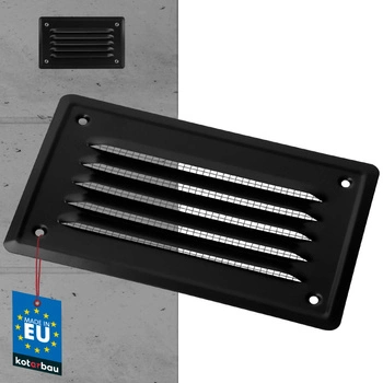 Komínová větrací mřížka se síťkou 165x100 černá