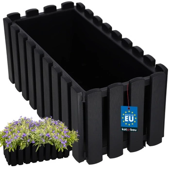 Květináč balkonová truhlík na zábradlí rustikální antracitová 400 mm