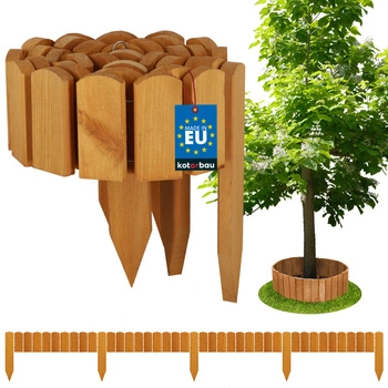 Zahradní plot palisádový dřevěný obrubník hnaný dub 200x10 cm