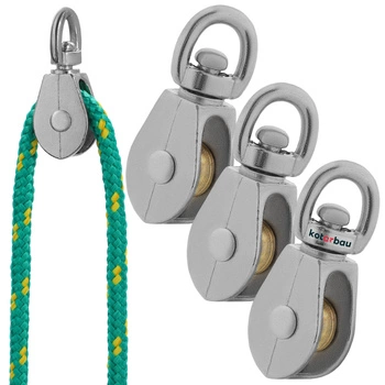 Jednoduchá poniklovaná kabelová kladka 1/2" fi 5 mm sada 3 ks.