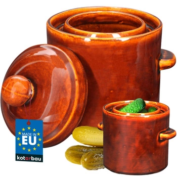 Kameninový sud s víkem hnědý 1,8 l