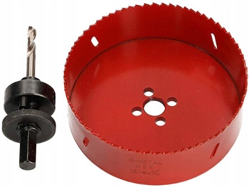 Bimetalová pila na otvory 121mm korunkový frézovací adaptér
