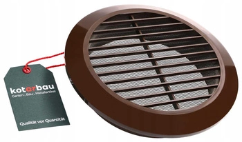 Větrací mřížka kulatá s mřížkou fi150 plastová - Barva hnědá