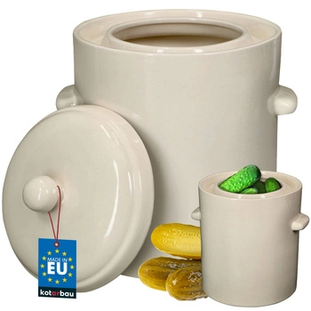 Kameninový sud s víkem bílý 2,5 l