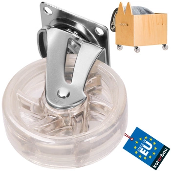 Nábytekové kolečko gumové pojízdné průhledné 75 mm