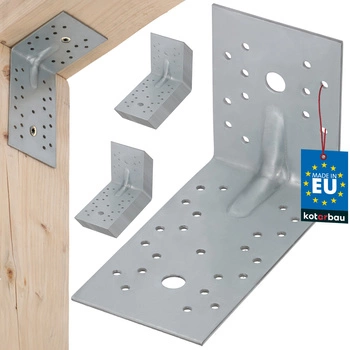 Spojovací bednění tesařský úhelník žebrovaný ocel 100x150x80 mm sada 25 ks.