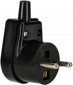 Konektor úhlový, rozebíratelný, uzemnění, zástrčka 16A - Barva černá