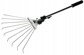 Hrábě na listí s 9 radlicemi 320 mm s násadou na trávu kotarbau stříbro