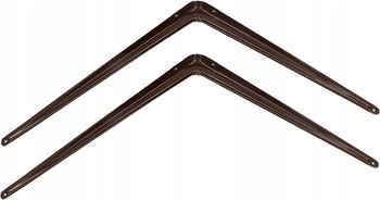 Rohový držák na polici, podpěra 35x30 cm, 2 ks - Hnědá barva