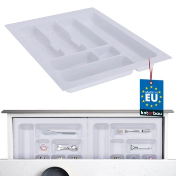 Organizér na příbory vložka do kuchyňské zásuvky bílá 49x38 cm