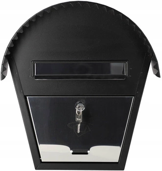 Černá poštovní schránka na noviny 377x200 ocelová poštovní schránka