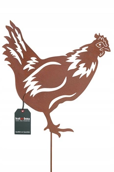 Figurka slepice kovový ornament zahradní rez