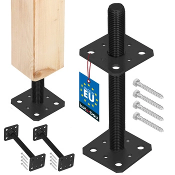 Podstavec sloupu šroubovací nastavitelný antracit 80x80x250 mm sada 2 ks.