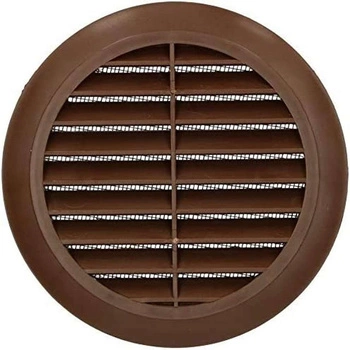 Větrací mřížka kulatá s mřížkou fi125 plast - Barva hnědá