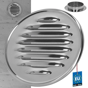 Větrací mřížka z nerezové oceli s kulatými oky fi 125 mm