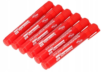 Permanentní popisovač červený voděodolný kulatý - 6 ks.