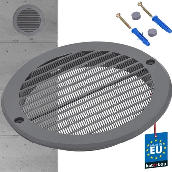 Mřížka krytka ventilační okrouhlá síťka 150 mm - Barva šedá