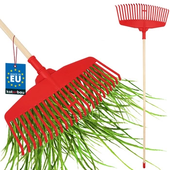 Hrábě na listí, trávu a seno 48,5 cm s dřevěnou násadou 1,5 m