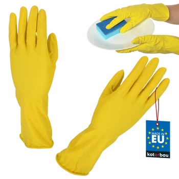 Žluté latexové gumové pracovní rukavice velikosti xl