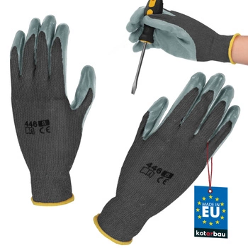 Rukavice pracovní protiskluzové potažené latexem šedé velikost m