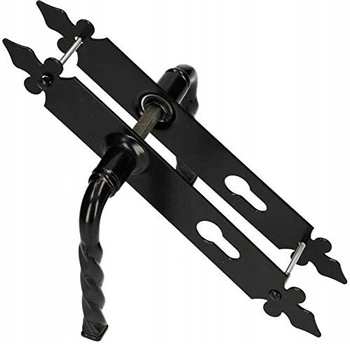 Klika lilie pro kované dveře s brankou 90 mm vložka černá kotarbau