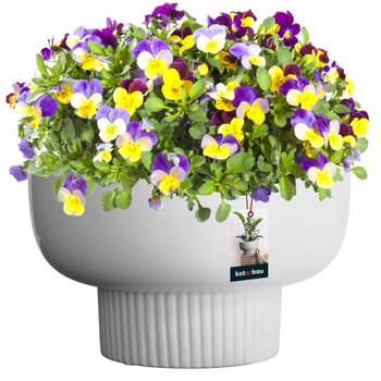 Keramické glazované bílé květináče 24 cm