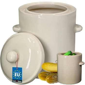 Kameninový sud s víkem bílý 5 l