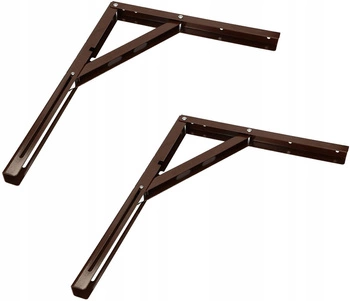 Sklopný roh pro polici 400 mm rozkládací  2 ks - Barva hnědá