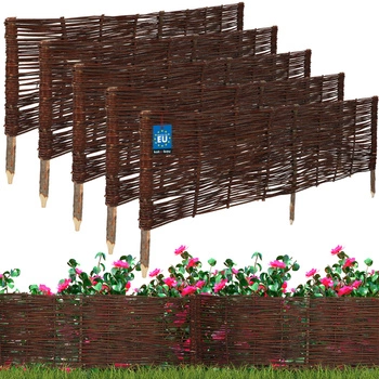 Proutěný zahradní plot poháněný palisáda lemování 120x40 cm sada 5 ks.