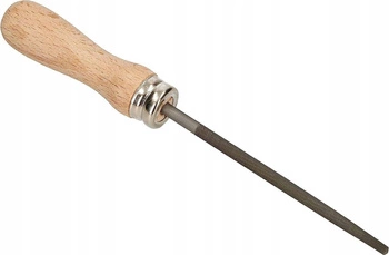 Kulatý pilník na pracovní stůl s dřevěnou rukojetí 10 cm