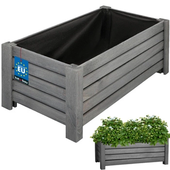 Dřevěný zahradní truhlík na květiny antracit 60x33 cm