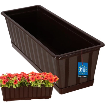 Balkonový box 50 cm květináč pro terasu balkon hnědá kotarbau