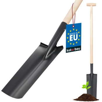 Lopata špádová drenážní úzká dlouhá sadová - Barva černá