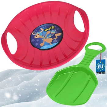 Sáně jablíčko na sjíždění růžové zelené sada 2 ks.