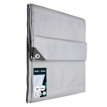 Plachta ochranná pevná silná univerzální stříbrná 200 g/m2 3x4 m